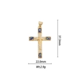 Dettaglio del ciondolo a crocefisso placcato oro 18k con intarsio in opale e misure - Stile Crocifisso - Celeste (DZ-633)