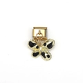 Italian charm bracelet link with gold-plated butterfly pendant and black enamel finish - Gold Black Butterfly Style (MKDZ-108)