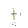 Dettaglio macro del ciondolo a croce placcato oro 18k con stella di opale e zirconi - Croce Opale Stella - Verde-azzurro (DZ-639)