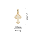 Dettaglio del ciondolo a croce placcato oro 18k con intarsio in opale e dimensioni - Mini Croce Opale - Bianco (DZ-643)