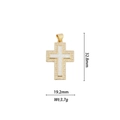 Dettaglio pendente a croce oro 32,8mm con opale e zirconi inclusi dati dimensionali - Croce Opale Classica - Bianco (DZ-649)