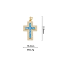 Dettaglio del ciondolo a croce placcato oro 18k con opale blu e misure 32,8mm x 19,2mm - Croce Opale Classica - Blu (DZ-650)