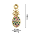 18K gold-plated pineapple pendant with colorful rhinestones for DIY necklaces - Purple Pineapple Style (DZM-3551)