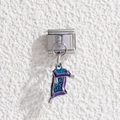 Maglia per bracciale italiano con ciondolo a tappeto magico blu e viola - 1*0.9cm / Stile Tappeto Magico Blu Viola (MKDZ-467)