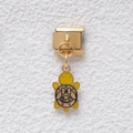 Italian charm bracelet module with gold turtle pendant featuring a cute cartoon design - GMKDZ-412