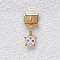 Italian charm link in gold stainless steel with colorful enamel flower patterns - GMKDZ-416