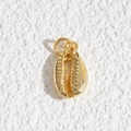 Dettaglio del ciondolo a conchiglia dorato con texture realistica per gioielli fai-da-te - Ciondolo a Cauri Biomimetico (DYL-4624)