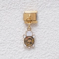 Italian modular charm in gold finish with white turtle and Pochacco cartoon design - GMKDZ-421
