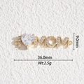 Faceted crystal MOM pendant with heart-shaped zircon for DIY jewelry making - Gold MOM Letter Style (DYS-5540)