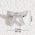 Detailed bow crystal pendant with measurements: 12.3mm height, 17.3mm width and 1.2g weight - Silver Bow Style (DYS-5542)