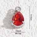 Detail view of pear cut red crystal pendant with 11.7mm height and silver prong setting - Silver Base Red Pear Shape (DYS-5545)
