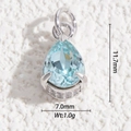 Macro shot of 11.7mm pear-shaped light blue crystal pendant with silver setting - Silver Base Light Blue Teardrop (DYS-5551)