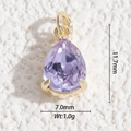 Close-up of faceted purple crystal teardrop pendant with dimensions 11.7x7mm and weight 1g - Gold Base Purple Teardrop (DYS-5554)
