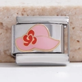 Charm italiano in acciaio inossidabile dorato 18K con design a cappello rosa - Stile Cappello da Sole Rosa (MK-243)
