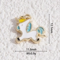 Detailed close-up of colorful unicorn enamel pendant with 12.1mm height dimensions - Cute Unicorn Style (DLD-5363)