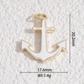 Detailed view of a gold anchor pendant with white enamel featuring 20.2mm height dimensions - White Anchor Style (DLD-5374)