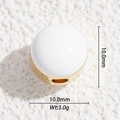 Macro view of 10mm white enamel and gold-plated balloon bead with dimension details - White Round Bead(DYS-5690)