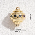 Detailed view of enamel balloon pendant dimensions 25.6mm height and 19.8mm width - Gemstone Inlaid Golden Ball(DYS-5699)