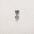 Italian modular charm in stainless steel featuring a polished silver heart-shaped pendant - Heart Pendant (MKDZ-745)