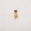 Golden flower charm for Italian modular bracelets with white rhinestones and a central stone - White Rhinestone Gold Flower Style (MKDZ-709)