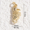 Detailed view of seahorse pendant showing 15.1mm height and 6.6mm width dimensions - Seahorse Shaped Charm(DYS-5707)
