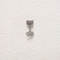 Detail of silver crown charm on Italian modular stainless steel bracelet link - Crown Pendant (MKDZ-752)