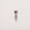 Detail of Italian modular charm featuring a 2022 angel pendant in polished stainless steel - Angel Pendant (MKDZ-754)