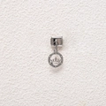 Detailed close-up of Italian stainless steel charm with rhinestone crown pendant - Rhinestone Circle Crown Pendant (MKDZ-755)
