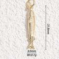Exquisite gold-plated fish pendant with detailed scales, size 21.8mm by 4.0mm - Shiny Small Fish Pendant(DYS-5712)