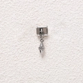 Detail of stainless steel Italian charm link featuring a polished 3D conch shell pendant - 3D Conch Pendant (MKDZ-757)