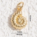 Golden nautilus shell pendant in copper-plated gold with detailed spiral texture - Nautilus Shaped Pendant(DYS-5714)