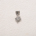 Charm floreale elegante con zircone bianco per bracciali modulari fai-da-te - Fiore Strass Bianco Argento (MKDZ-788)