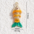Golden koi fish pendant with colorful gradient enamel and red crystal eye for DIY jewelry - Orange Yellow Green Gradient Koi Style (DYS-5718)