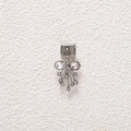 Italian charm link featuring a silver bow pendant with sparkling white crystals - Clear Bowknot Rhinestone Style (MKDZ-762)
