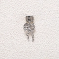 Macro detail of silver stainless steel bow pendant with modular link charm - 3D Bowknot Style (MKDZ-803)