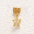 Detailed close-up of a gold Italian charm link with a sparkling star-shaped pendant - Hollow Pentagram Shaped Pendant (MKDZ-857)