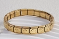 Italian-style gold stainless steel charm bracelet with embossed star and dolphin icons - Full Bracelet / Gold Mixed Symbols Style