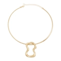 Goldenes Halshalsband mit unregelmäßigem Anhänger in 8-Form und verstellbarem Karabiner - Choker-Halskette / Gold