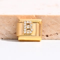 Maillon de bracelet modulable doré avec un pendentif lettre B serti de cristaux - Lettre B (MK-3035)