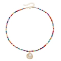 Collier bohème en perles colorées avec pendentif coquillage et détail perle blanche - Pearl Sea Shell