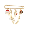 Detail of Christmas safety pin brooch with Santa, reindeer and star charms - Santa Reindeer Pentagram (ZW3134)