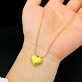 Elegant 18k gold heart pendant necklace with sleek snake chain for women stylish layering - Snake Chain Heart Style / Gold