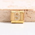 Italienisches Modul-Armbandelement aus Gold mit Nummer 9 und Kristallen für DIY-Schmuck - Stil Nummer 9 (MK-B-1059)