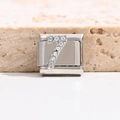 Italian style silver stainless steel bracelet charm with rhinestone number 7 design - Number 7 (MK-B-1067)