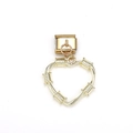 18k gold plated heart charm featuring unique wire design for Italian charm bracelets - Thorns Heart Style (MKDZ-168)
