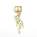 18k gold plated modular link charm bracelet with pearl necklace cat pendant accessory - Artificial Pearl Cat Style (MKDZ-197)