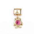 18k gold plated modular monster charm with a purple eye pendant for bracelets - Purple Eye Monster Style (MKDZ-017)