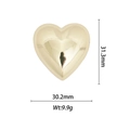 Vista dettagliata del ciondolo a cuore in oro 18k con dimensioni 31,3 mm altezza e 30,2 mm larghezza - Cuore Lucidato a Specchio (DZ-1201)
