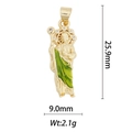 Dettagli del ciondolo santo in smalto verde con dimensioni di 25,9 mm di altezza - Santo in Smalto Verde (DZ-1203)
