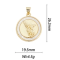 Dettaglio del ciondolo angelo placcato oro 18k con dimensioni 26,3 mm x 19,5 mm - Angelo in Rilievo Madreperla Bianca (DZ1210)